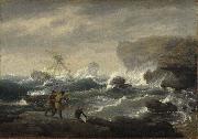 Thomas Birch Shipwreck oil painting